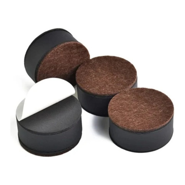 Inaltatoare autoadezive din fetru si metal pentru mobilier, 6x2,7cm, set