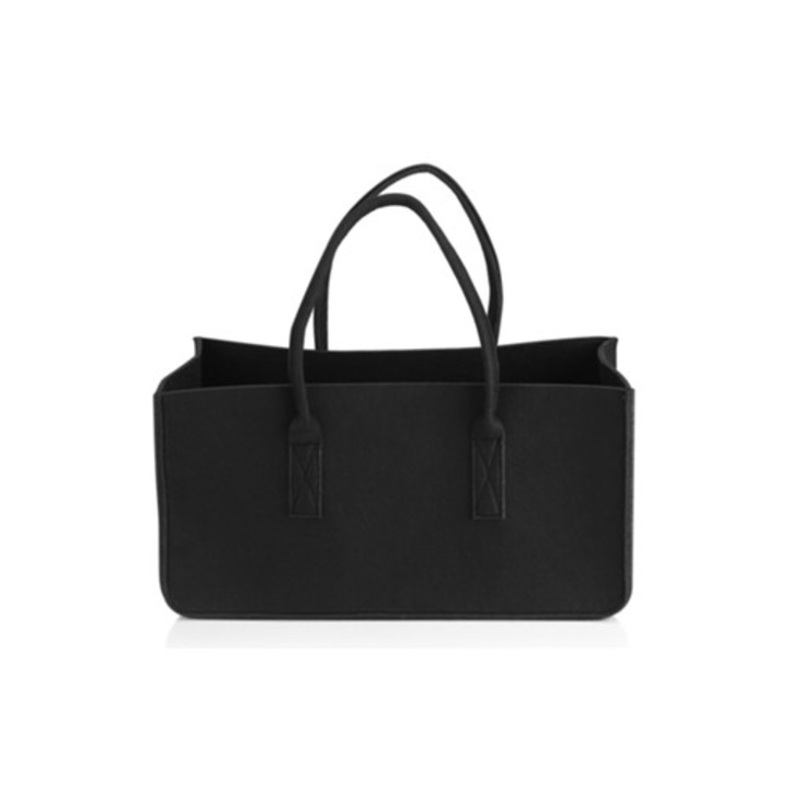 Fekete, nagyméretű filc táska kempingezéshez