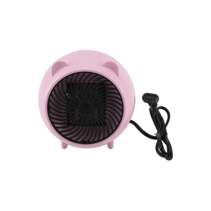 Aeroterma mini ventilator ceramic PTC, roz/negru, 110-250 V