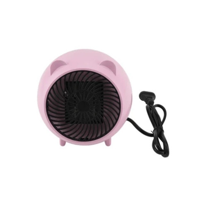 Mini hordozható kerámia PTC ventilátor, 110-250 V, rózsaszín