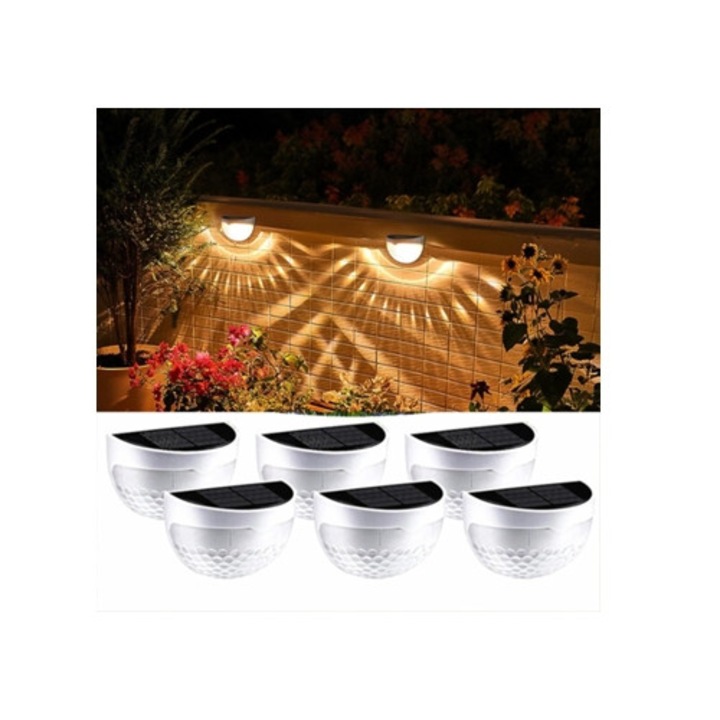 Set 6 Lampi Solare Exterioare Eifson, Alb