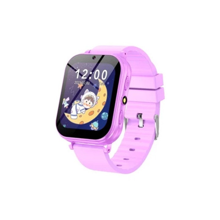 Vízálló okosóra gyerekeknek, lila, újratölthető akkumulátor