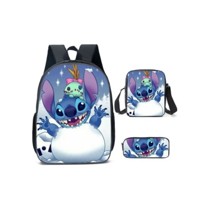 Ghiozdan Stitch KOHREE, set de 3 piese, multicolor