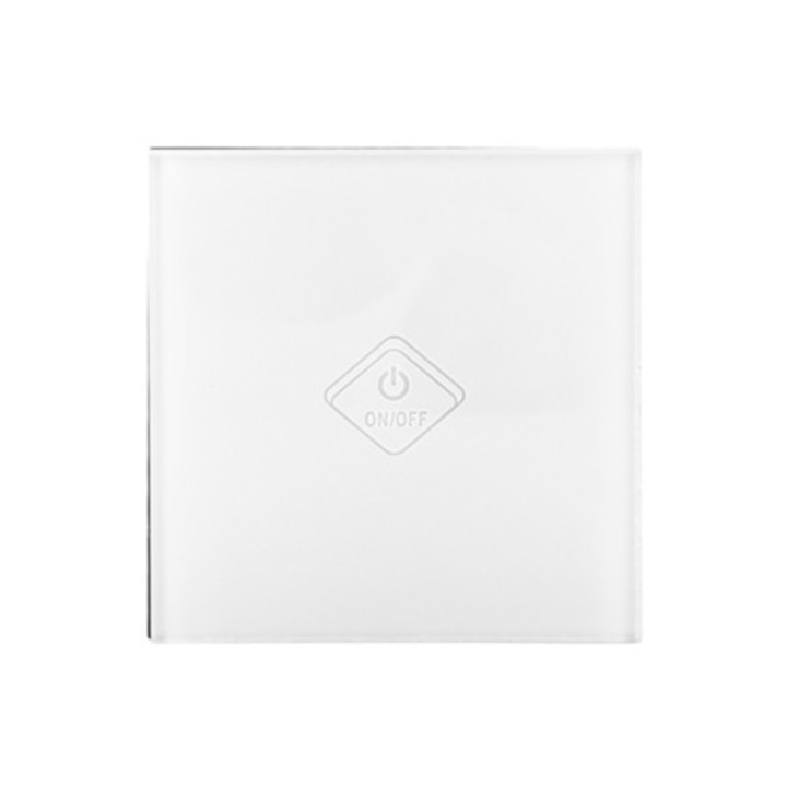 Panou intrerupator tactil inteligent wireless, compatibil cu Alexa si Google Home, alb, 90-250 V, alb
