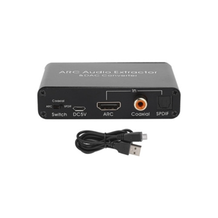 HDMI аудио сплитер, аналогов изходен сигнал, оптичен, коаксиален към RCA 3,5 мм