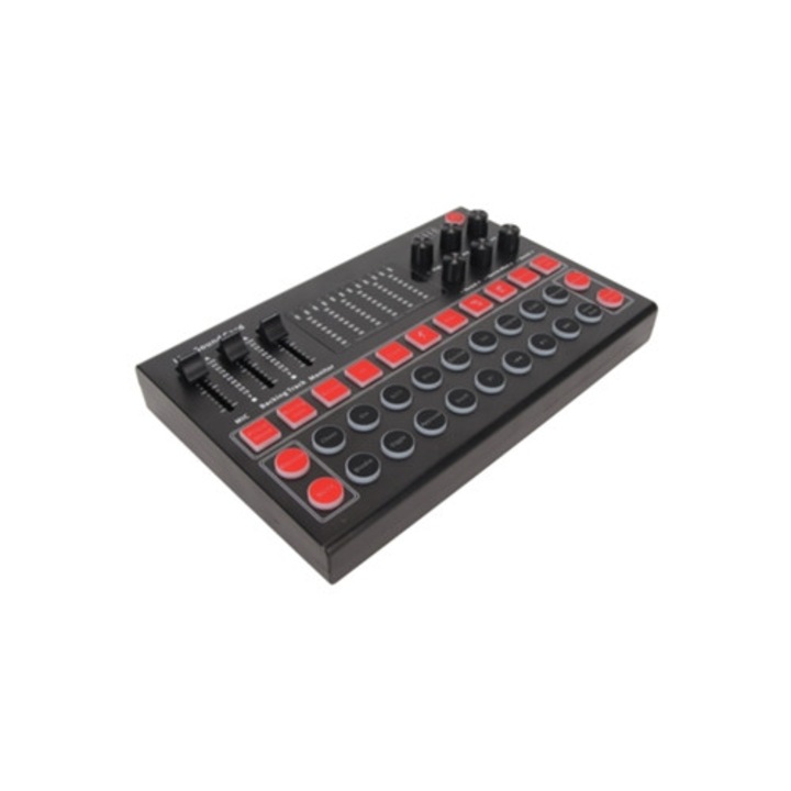 Placa de sunet live, design iluminare, moduri DJ, microfon condensator, efecte sonore