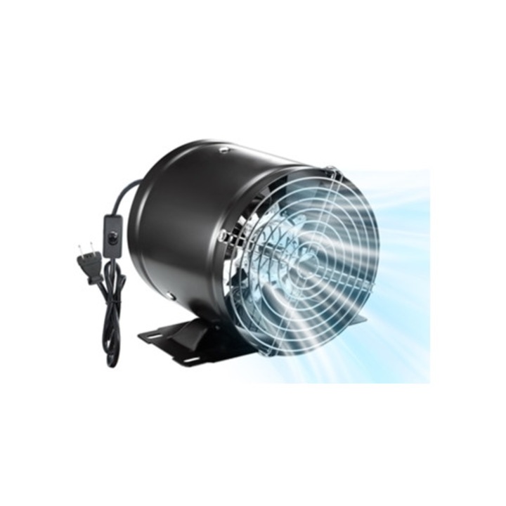 Ventilator de conducta, 6 inch, metal, valva de retentie, pentru garaj, magazin de culturi, pod