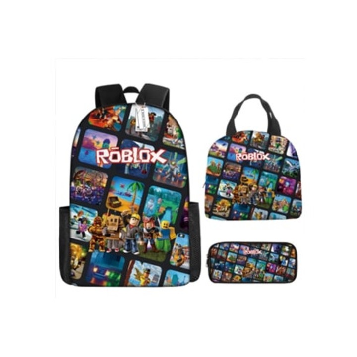 Roblox iskolatáska/tollttartó/ebédtáska szett, 3 részes, többszínű