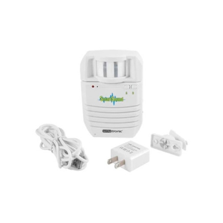 Detector de miscare infrarosu PIR, fara fir, alarma de securitate pentru acasa, reproductor audio MP3, priza americana