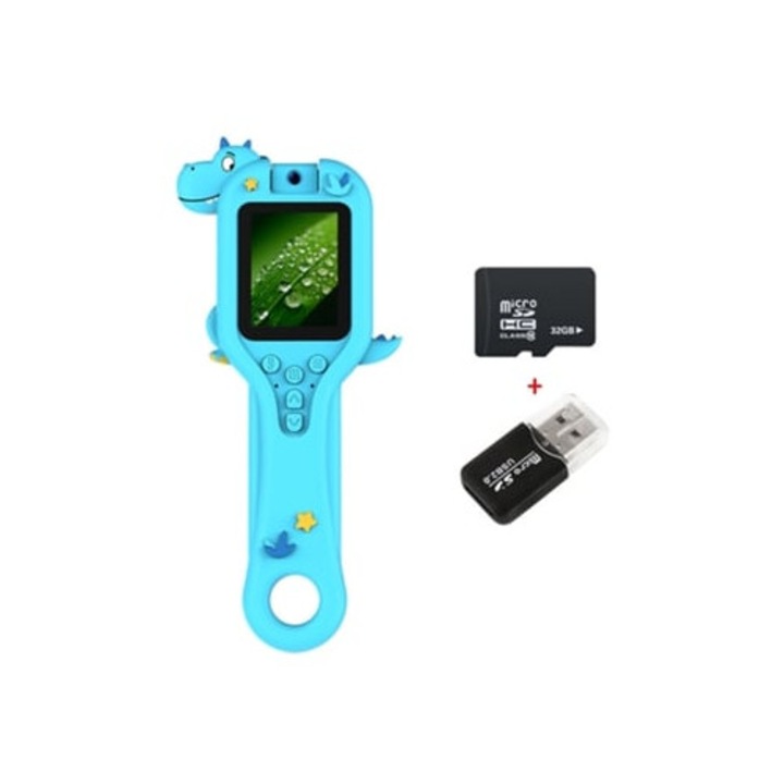 Lupa Eifson 500x, 2,0 inch, card 32GB, cititor de card, albastru