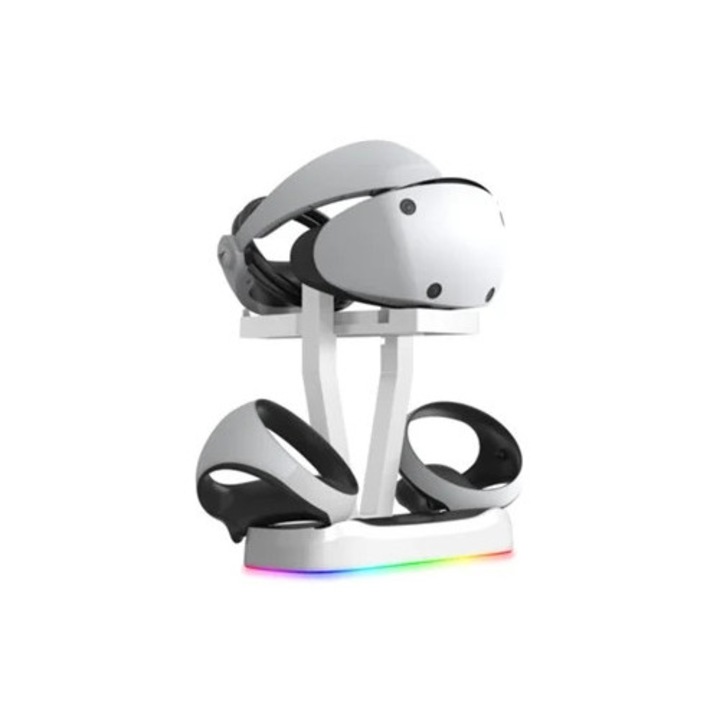 Зарядно устройство с RGB светлини за очила за виртуална реалност PS VR2, комплект