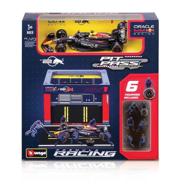 Macheta Bburago 1:43 Formula Pit Pass-Oracle Red Bull Racing Rb20 #1 Max Verstappen Bb38453/1