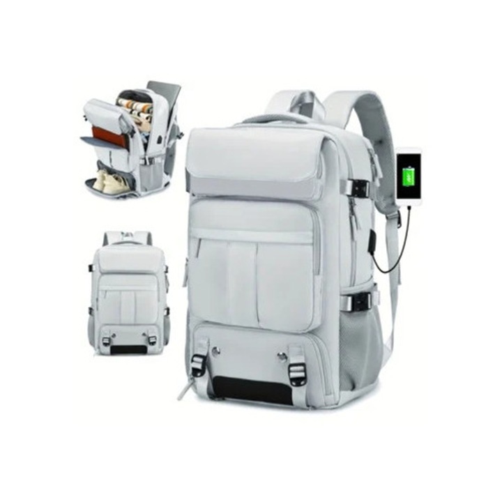 Rucsac mare pentru laptop 17,3 inch, gri deschis