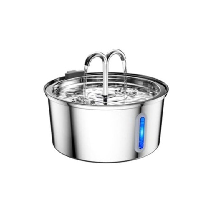 Bebedou automat pentru animale, 3,2l, otel inoxidabil, iesire apa, fereastra nivel apa