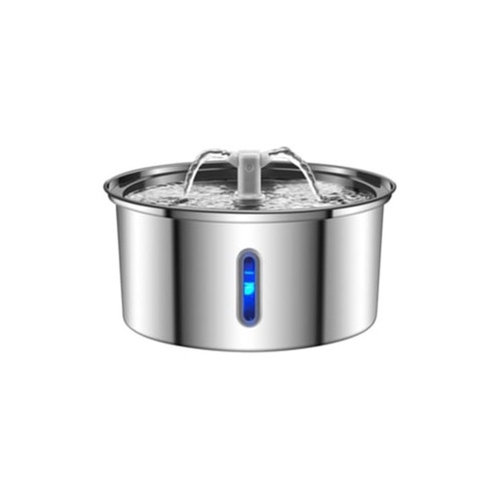 Bebedou automat pentru animale, 3,2l, otel inoxidabil, iesire apa in Y, fereastra nivel apa