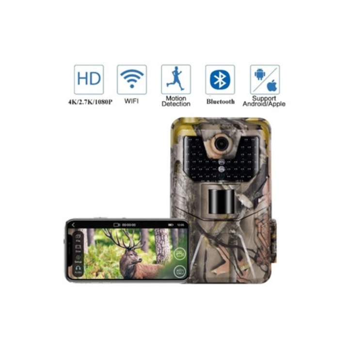 Wi-Fi камера за наблюдение 24Mpx 1080P нощна водоустойчива, детекция на движение