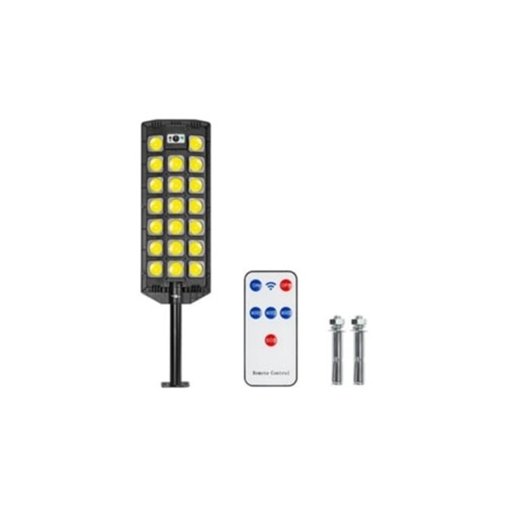 Lampa solara externa Holofote 3 moduri de iluminare cu control remote, 20 lentile COB