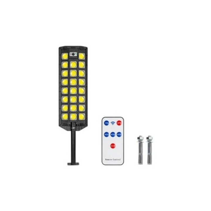 Lampa solara externa Holofote 3 moduri de iluminare cu control remote, 23 lentile COB