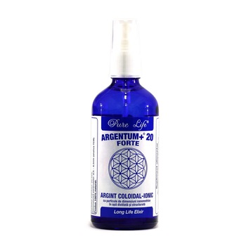 Argint coloidal ionic ARGENTUM+® FORTE 20ppm 120ml cu pulverizator Argint coloidal ionic ARGENTUM+® FORTE 20ppm 120ml cu pulverizator