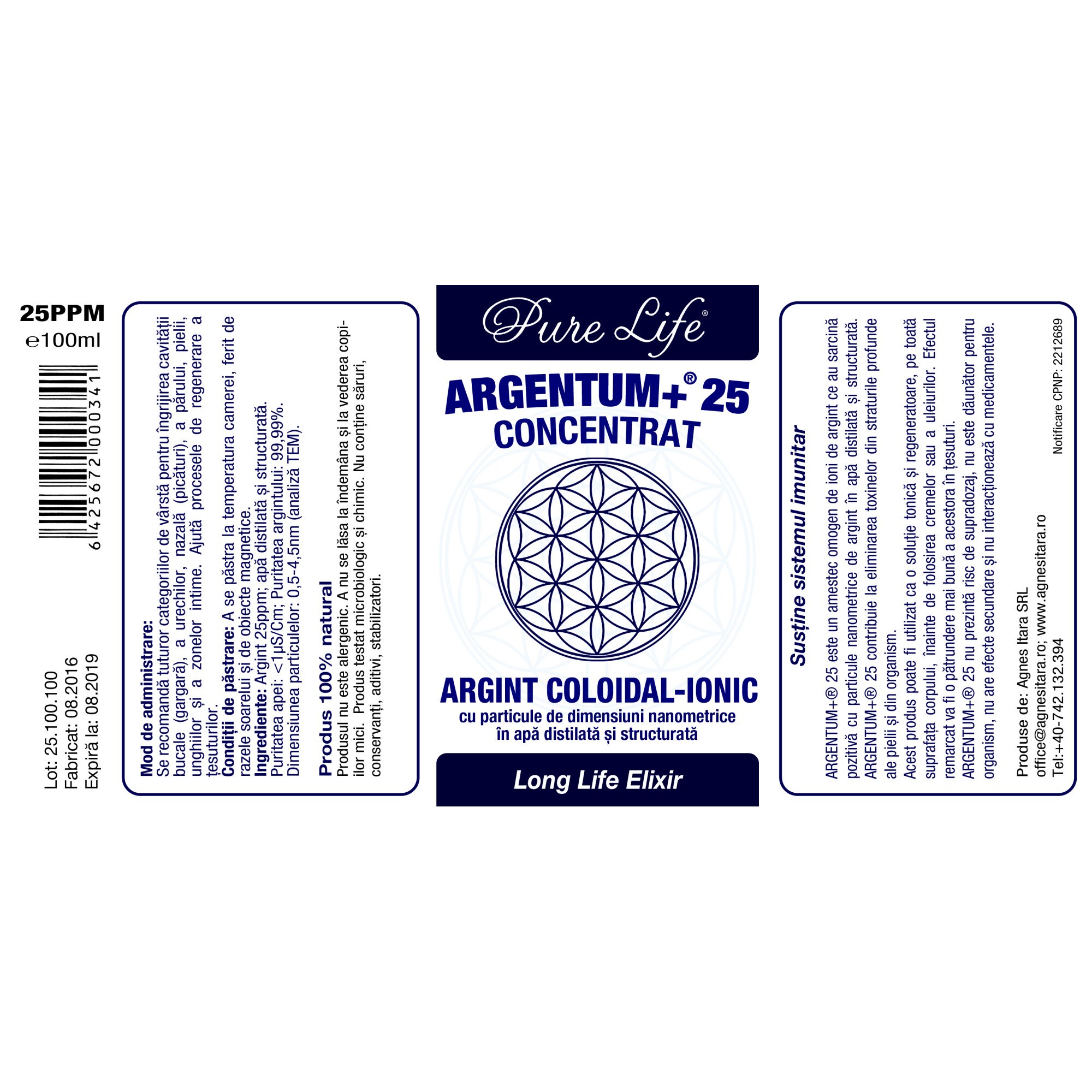 Argint coloidal ionic ARGENTUM+®25 CONCENTRAT 25ppm 120ml cu ...