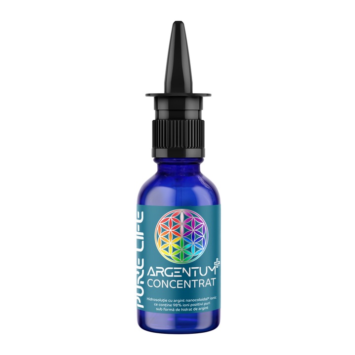 PURE LIFE, Argentum CONCENTRAT 35ppm cu Pulverizator Nazal 30ml