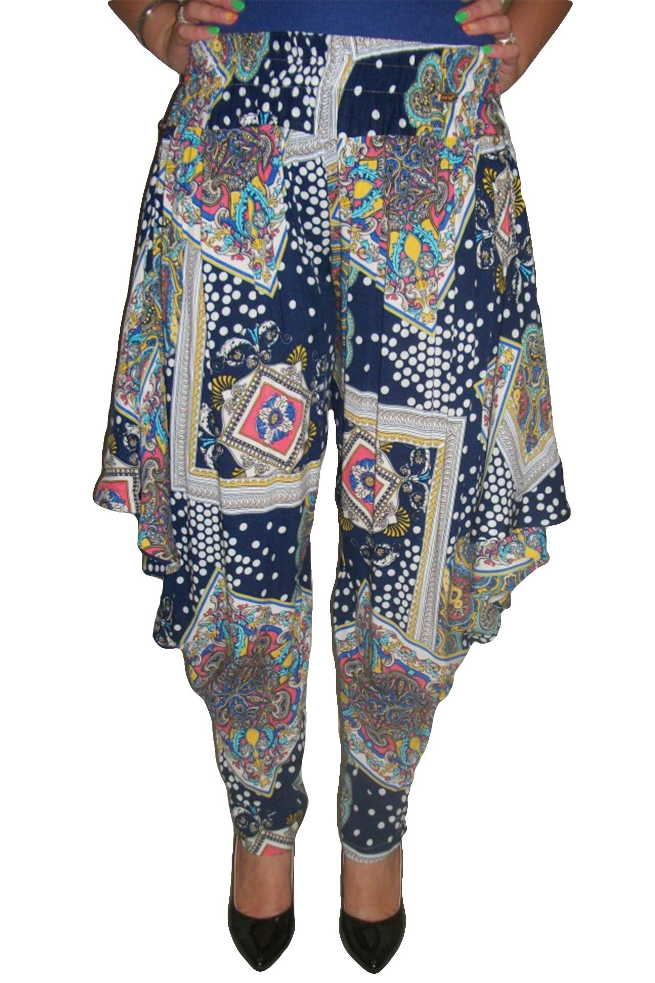 Pantaloni lungi, croi lejer la picioare , D&J Exclusive, Albastru marin