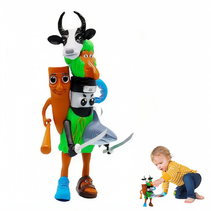 Figurina italiana Brainrot, incorporand modele decorative interesante de Tung Tung Tung Sahur, un design unic pentru colectionari si fani, 16 cm