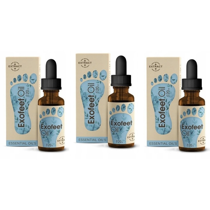 Set 3x ExoFeet NGS körömolaj és lábgomba elleni olaj, 20ml, hidratálás és regenerálás, folyékony