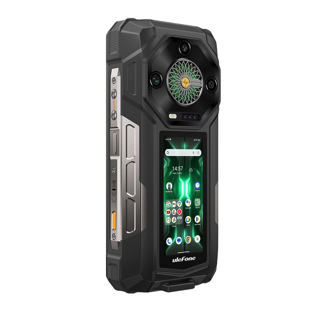 Telefon mobil Ulefone Armor 33 Pro, Dual SIM, 5G, Dimensity 7300x, Dual Screen 6.95-inch 120Hz 700nits + 3.4-inch, 32GB RAM / 512GB, Camera 50MP + 64MP + 50MP Macro, Stereo, Infrarosu, 25500mAh, NFC, IP68/IP69K, Android 15