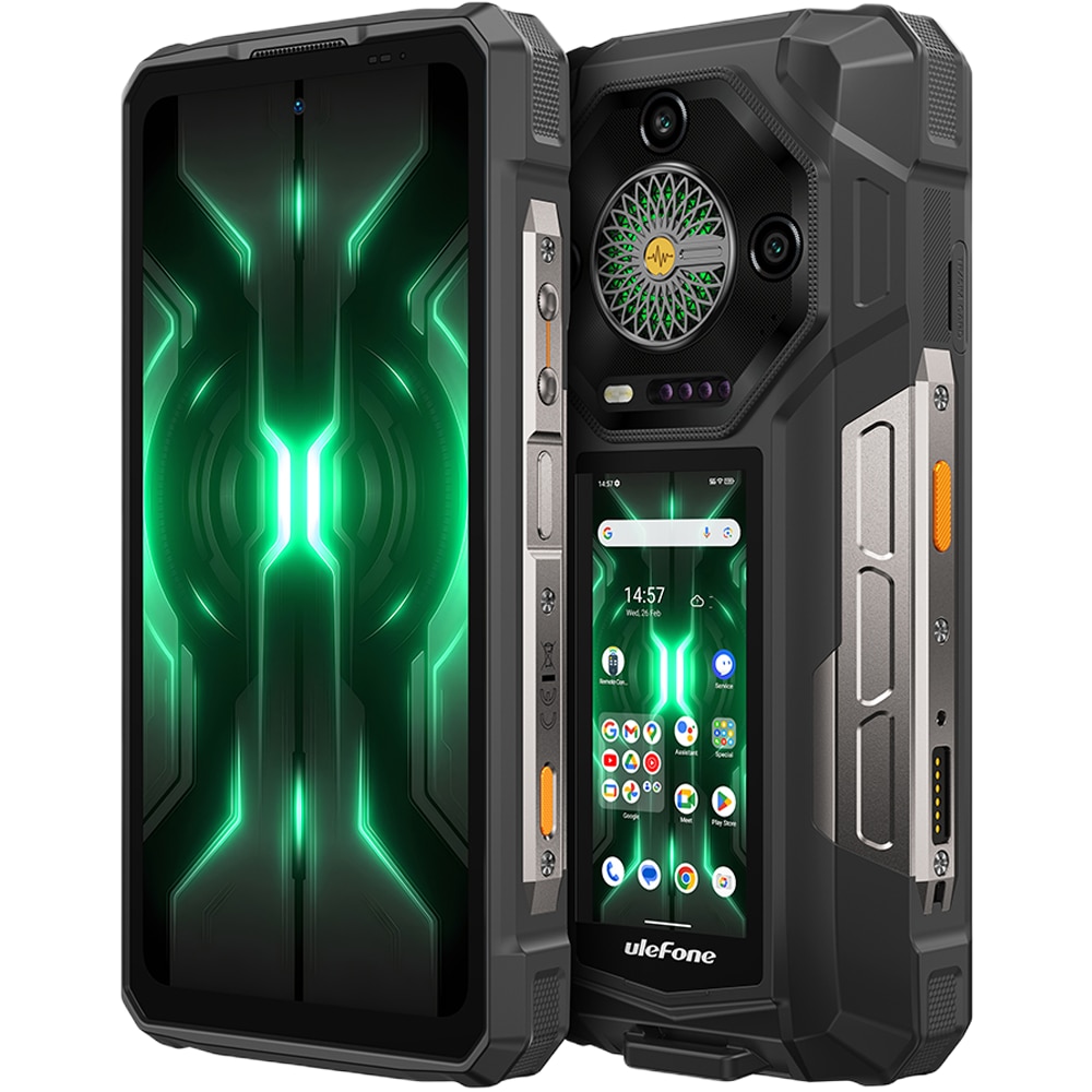 Telefon mobil Ulefone Armor 33 Pro, Dual SIM, 5G, Dimensity 7300x, Dual Screen 6.95-inch 120Hz 700nits + 3.4-inch, 32GB RAM / 512GB, Camera 50MP + 64MP + 50MP Macro, Stereo, Infrarosu, 25500mAh, NFC, IP68/IP69K, Android 15