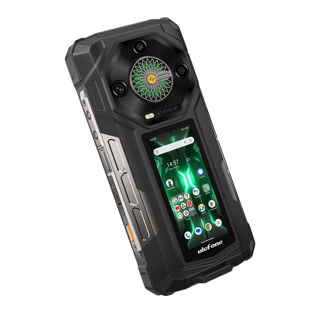 Telefon mobil Ulefone Armor 33 Pro, Dual SIM, 5G, Dimensity 7300x, Dual Screen 6.95-inch 120Hz 700nits + 3.4-inch, 32GB RAM / 512GB, Camera 50MP + 64MP + 50MP Macro, Stereo, Infrarosu, 25500mAh, NFC, IP68/IP69K, Android 15