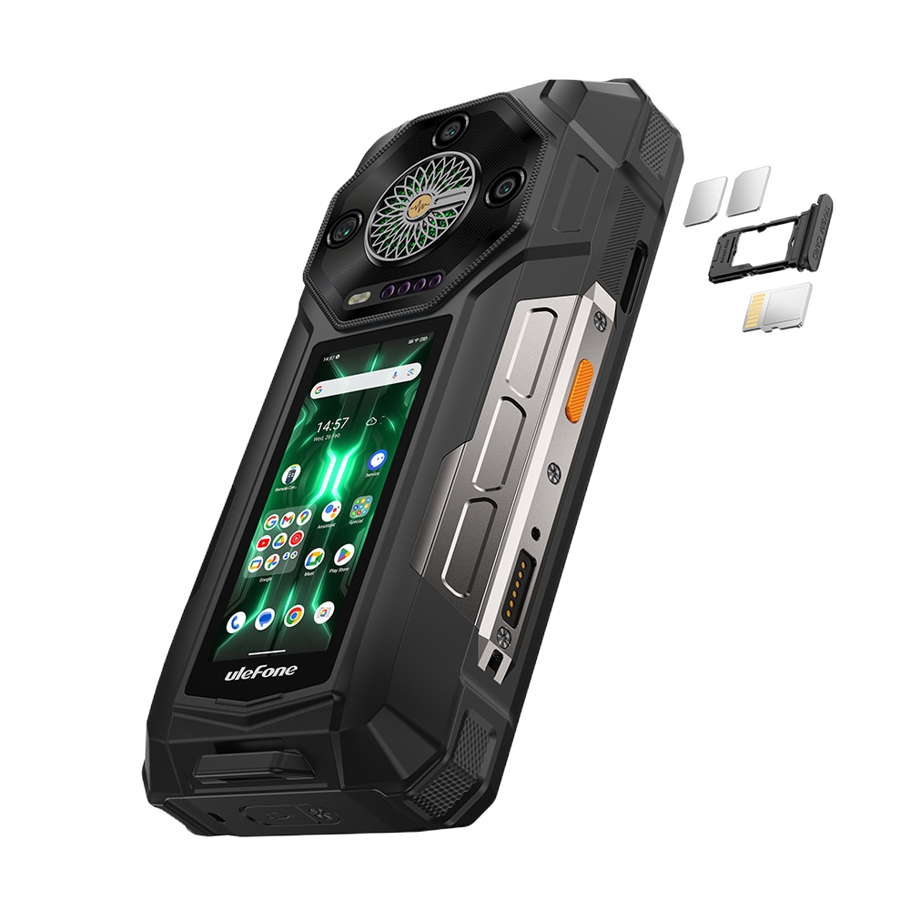 Telefon mobil Ulefone Armor 33 Pro, Dual SIM, 5G, Dimensity 7300x, Dual Screen 6.95-inch 120Hz 700nits + 3.4-inch, 32GB RAM / 512GB, Camera 50MP + 64MP + 50MP Macro, Stereo, Infrarosu, 25500mAh, NFC, IP68/IP69K, Android 15