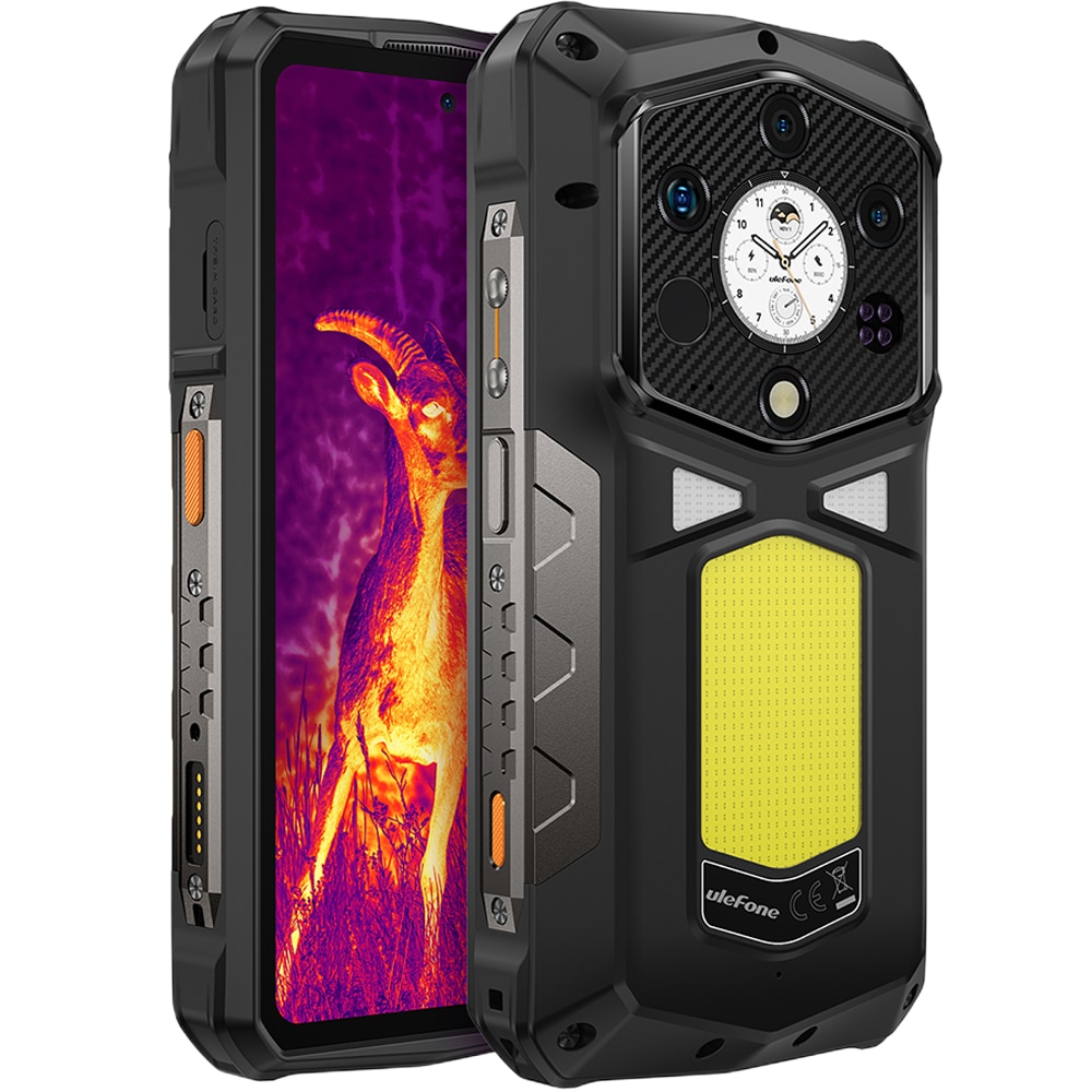 Telefon mobil Ulefone Armor 29 Pro Thermal ThermoVue T2, Dual SIM, 5G, Dimensity 7400, AMOLED 6.67-inch 120Hz 2200nits + 1.04-inch, 32GB RAM / 512GB, Camera 50MP AF + 64MP Night + 50MP Macro Ultra Wide, 21200mAh, 120W, NFC, IP68/IP69K, Android 15