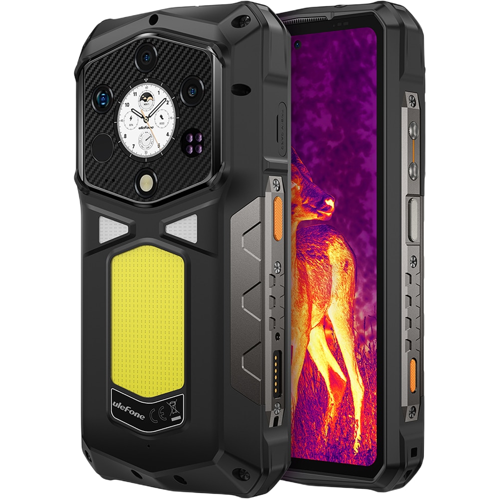 Telefon mobil Ulefone Armor 29 Pro Thermal ThermoVue T2, Dual SIM, 5G, Dimensity 7400, AMOLED 6.67-inch 120Hz 2200nits + 1.04-inch, 32GB RAM / 512GB, Camera 50MP AF + 64MP Night + 50MP Macro Ultra Wide, 21200mAh, 120W, NFC, IP68/IP69K, Android 15