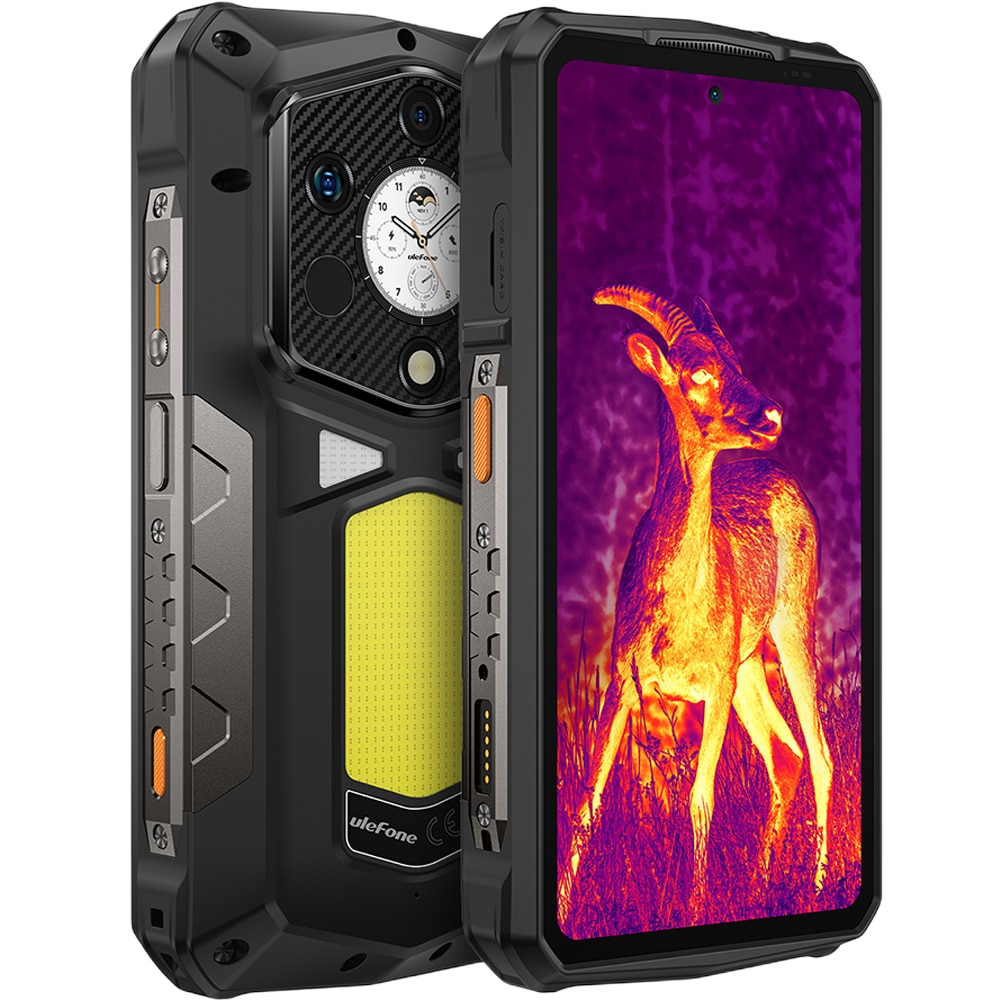 Telefon mobil Ulefone Armor 29 Pro Thermal ThermoVue T2, Dual SIM, 5G, Dimensity 7400, AMOLED 6.67-inch 120Hz 2200nits + 1.04-inch, 32GB RAM / 512GB, Camera 50MP AF + 64MP Night + 50MP Macro Ultra Wide, 21200mAh, 120W, NFC, IP68/IP69K, Android 15