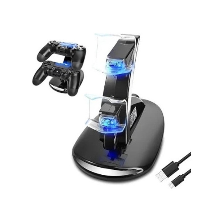 Incarcator controller pentru Playstation 4, PS4, PS4 Slim, PS4 Pro, accesorii console gaming