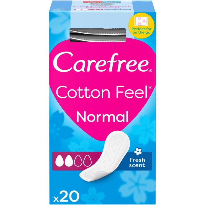 Absorbante zilnice Carefree Panty Liners Cotton Feel Normal, 20 buc