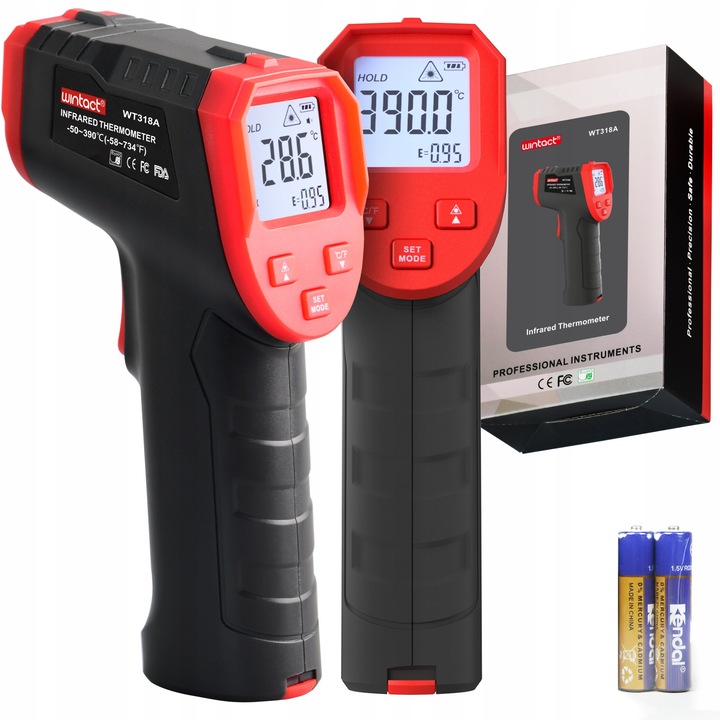 Termometru Laser Infrarosu Fara Contact Pirometru Emisivitate -50 +390°C