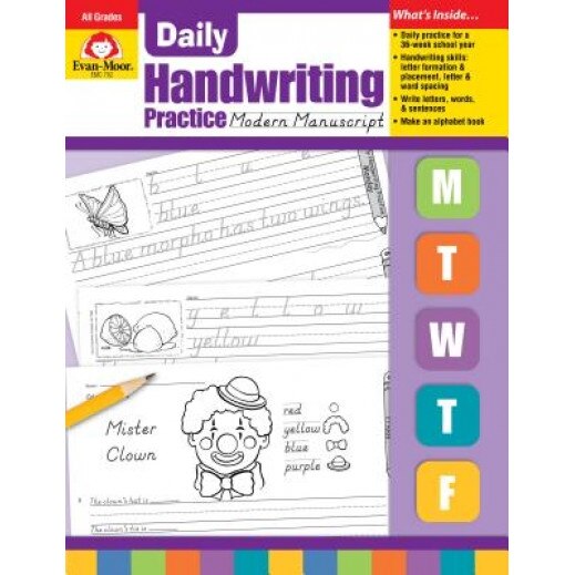 Daily Handwriting Practice, Modern Manuscript, Evan-Moor Educational Publishers, Jill Norris