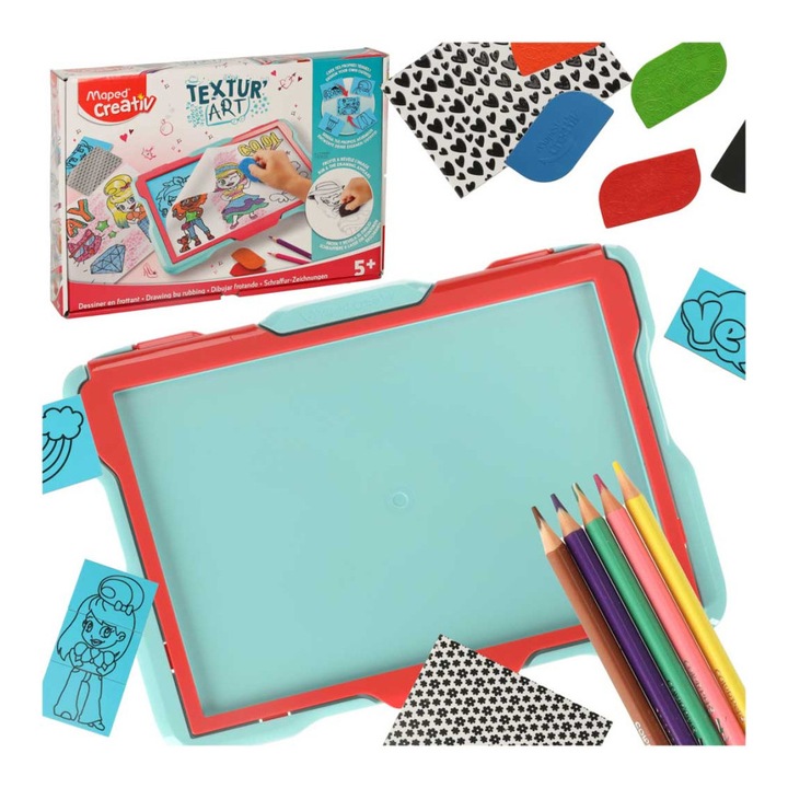 Tabla creativa pentru copii trasand texturarea Maped