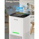 Dezumidificator PRESOMA®, Rezervor 1600ml, 2 moduri, Temporizator 24 de Ore, Display LCD, 7 Lumini LED Colorate, Functie de Oprire Automata, Functie Uscare Haine, Alb