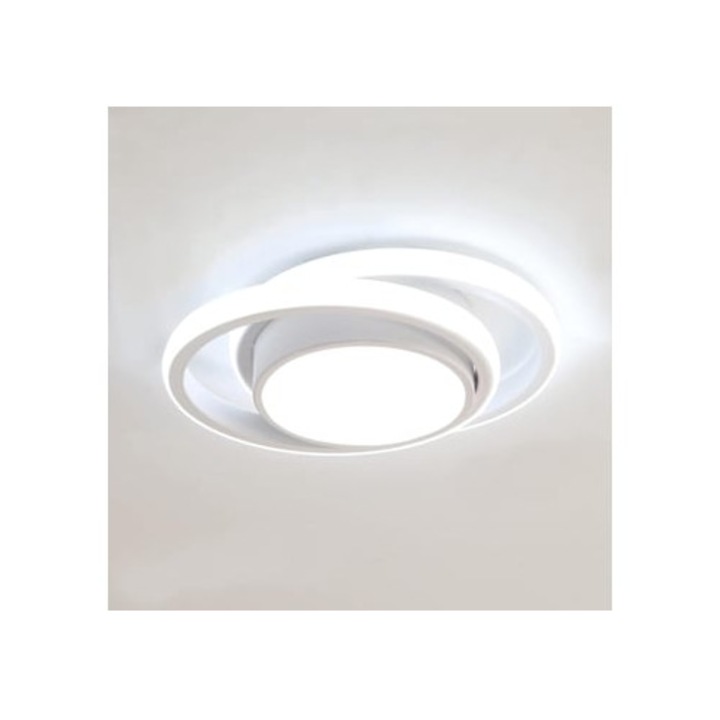 Plafoniera LED, 32W, 2350lm, design modern rotund, alb rece 6500K, 28cm