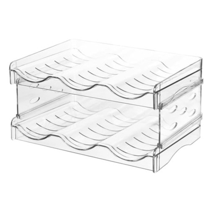 Italtartók, műanyag palacktartó, szekrényrendező, 2 szintes, 3 palack, Beijiyi