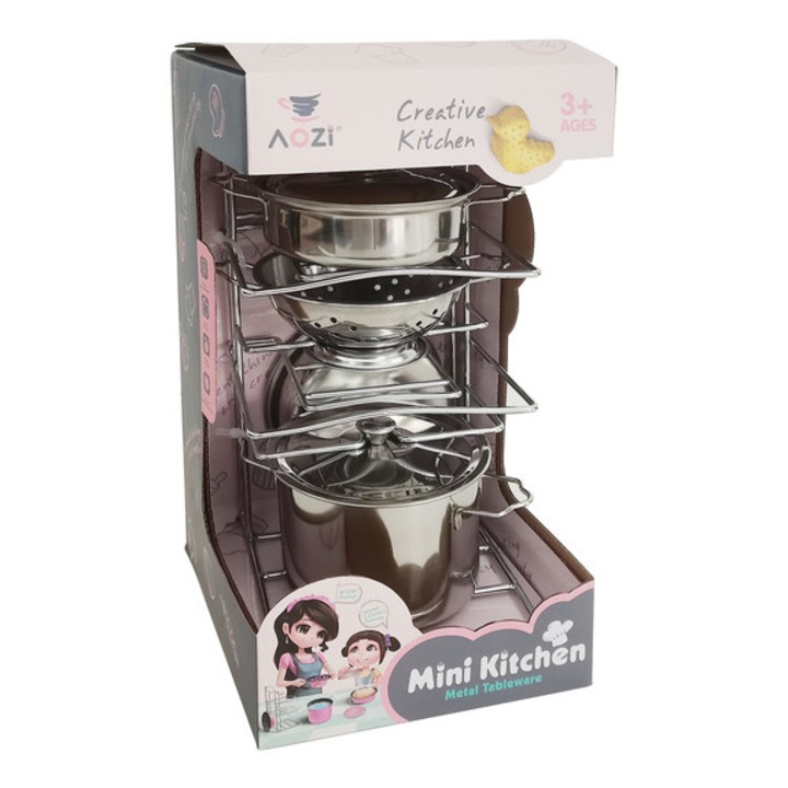 Set vase metalice, 7 piese