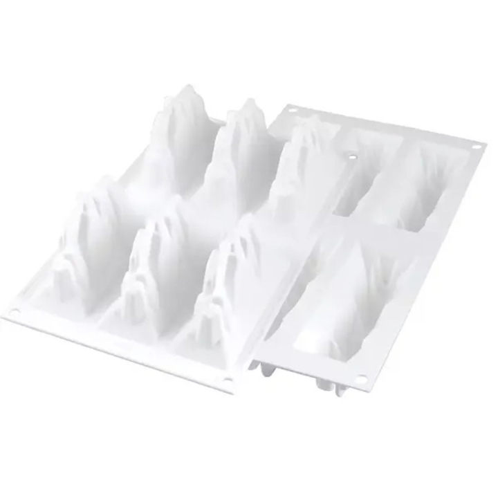 Forma din silicon pentru monoportii, Dolomiti 120, 6 cavitati, 120x45x65 mm, 120 ml