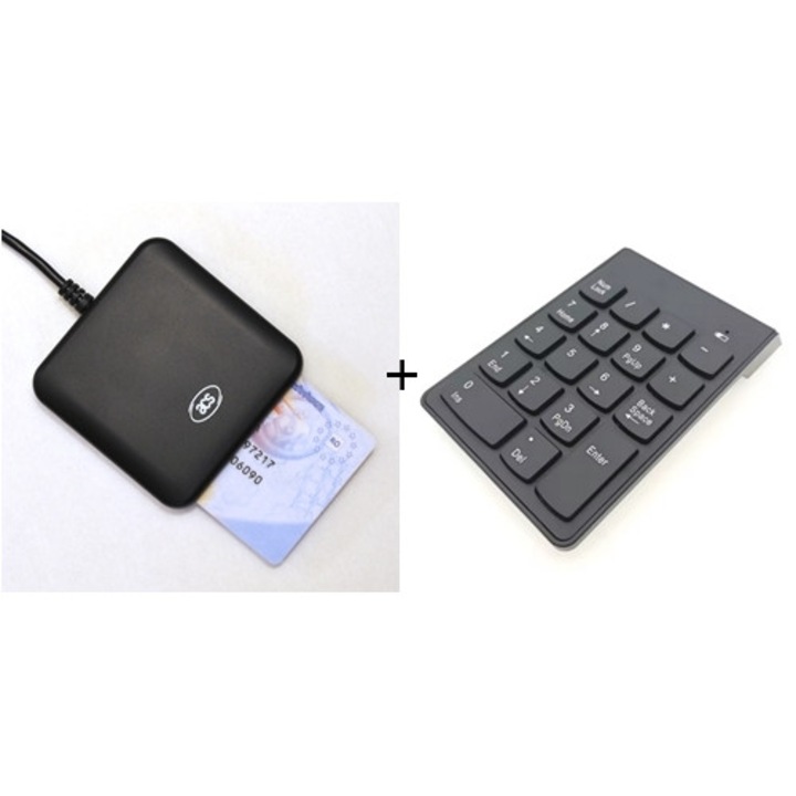 Pachet cititor card identitate/sanatate ACR39U plus mini tastatura