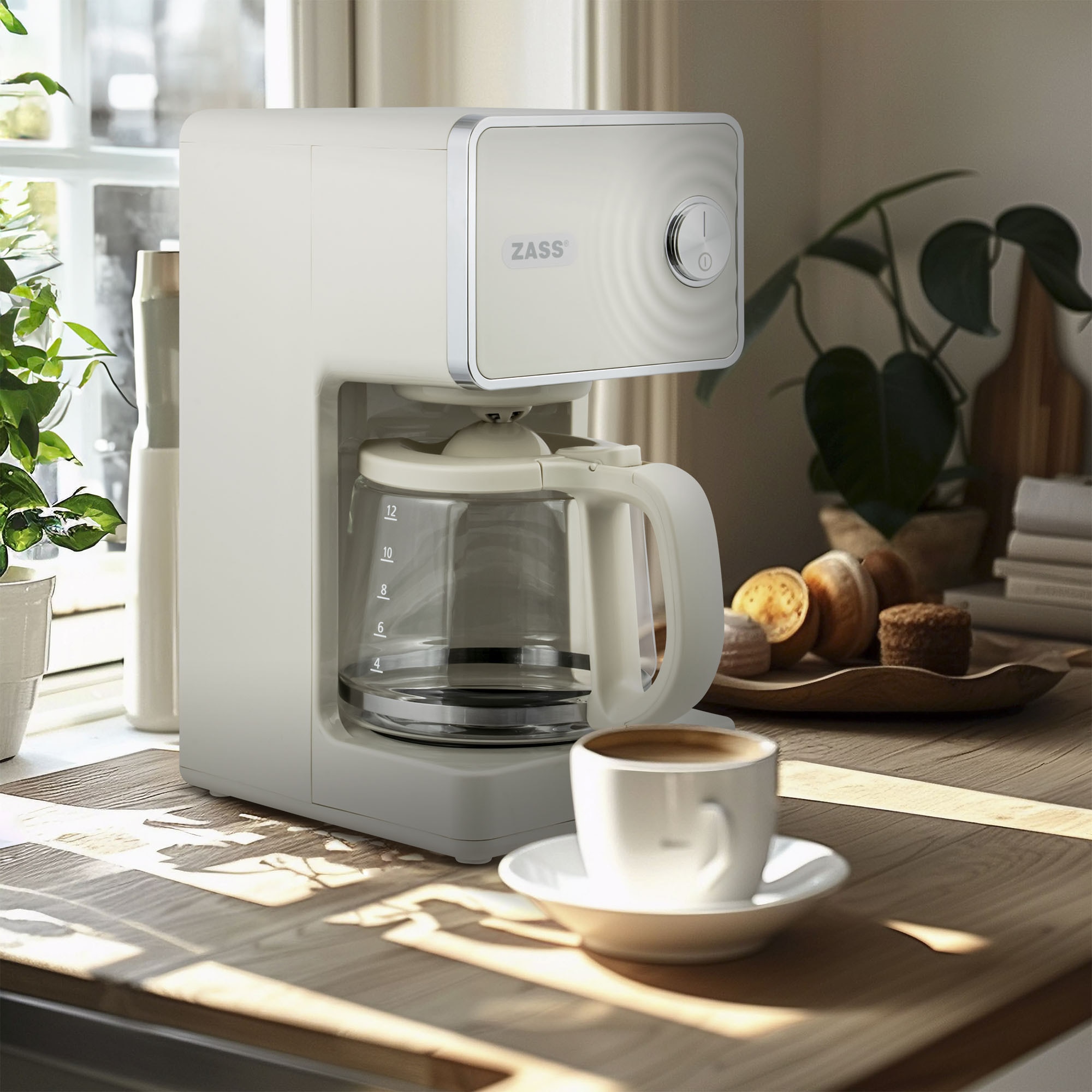 Cafetiera cu filtru ZASS ZCM 12 Wave Edition Crem