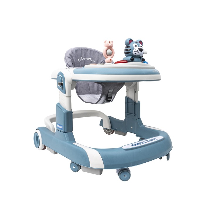 Z-TOOLS 6 kerekű bébitaxi, kék, állítható ülés, könnyen összecsukható, 6hó+