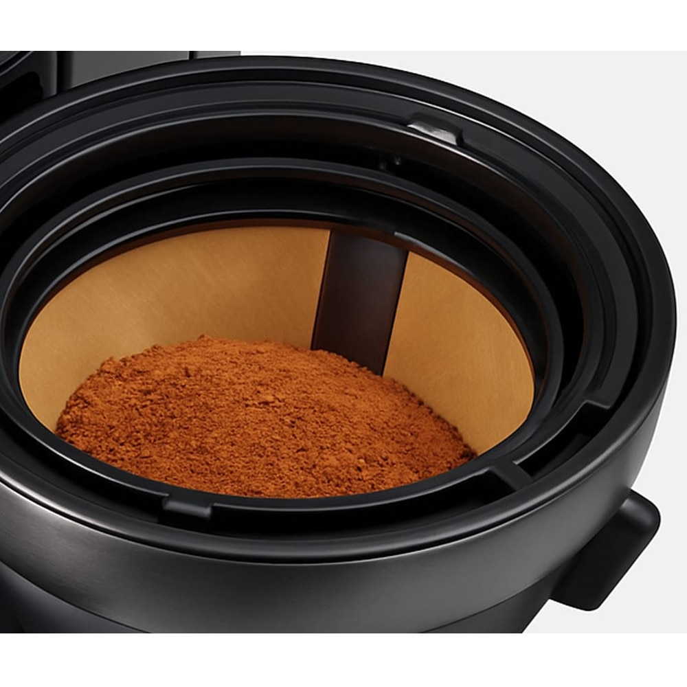 Cafetiera cu rasnita Severin, Filka, compatibila cu cafea boabe/macinata, capacitate rasnita 235 g, rasnire reglabila, setare aroma 5 trepte, carafa sticla, timer, panou control senzor touch, accesoriu utilizare cana/ceasca/termos, filtru lavabil, negru