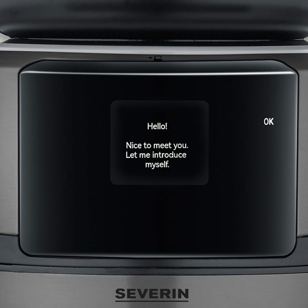 Cafetiera cu rasnita Severin, Filka, compatibila cu cafea boabe/macinata, capacitate rasnita 235 g, rasnire reglabila, setare aroma 5 trepte, carafa sticla, timer, panou control senzor touch, accesoriu utilizare cana/ceasca/termos, filtru lavabil, negru